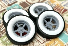 Resin 15-Inch “Astro Supreme” Wheels, W/ Wide Whitewalls,1/24 1/25 Scale