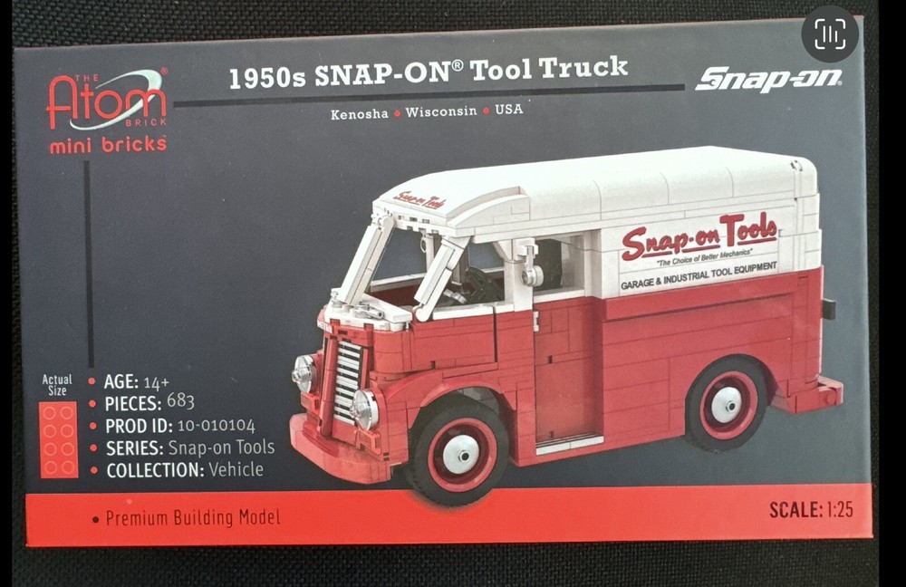 Snap-on™ Tools 1950’s Tool Truck New The Atom Brick Vintage Car Collectible 1:25