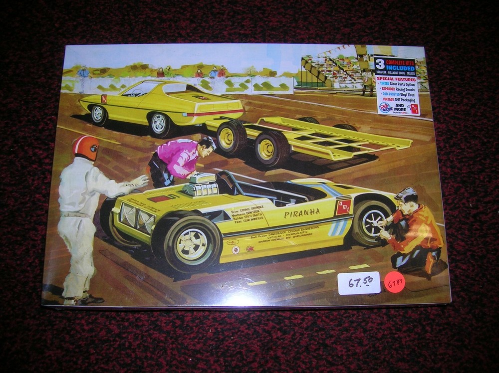 AMT # 1113 ” PIRANHA STREET & STRIP DRAG TEAM 3 PIECE SET ” 1/25 KIT, LOT # 6789