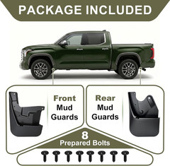 Mud Flaps for Toyota Tundra 2022-2026, No-Drill Custom Fit Splash Guards, Stop P