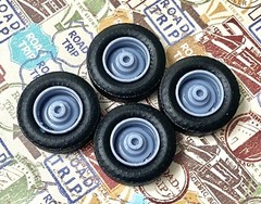 Resin 15-Inch “Chrome Reverse” Wheels, W/ Wide Whitewalls,1/24 1/25 Scale