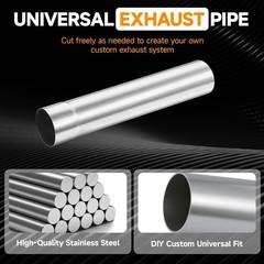 Straight Stainless Steel 2.5″ OD Mandrel Bent Exhaust Tube 17.3″ Long