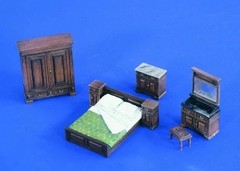 1/35 Scale Die-Cast Resin Model Assembled Kit Full Bedroom Furniture Diorama …