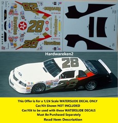 NASCAR DECAL #28 HAVOLINE 1987 FORD THUNDERBIRD DAVEY ALLISON – 1/24