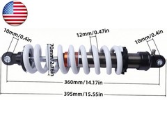 360mm 14.17″ Rear Shock Absorber 12mm Heavy-Duty Spring Max Load 800lbs for