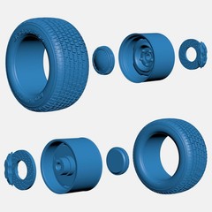 1/18 Resin 15 inch Mopar Steelie Wheels, BFGoodrich Radial T/A Tires, and Brakes