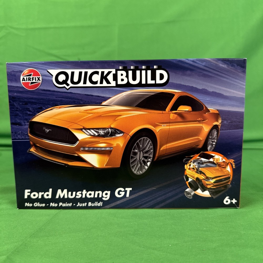 Airfix Quickbuild Ford Mustang GT Orange Snap On Plastic Model Car Kit J6036