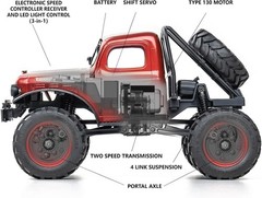 FMS RC Crwaler 1/24 FCX24 Power Wagon RTR 4WD 2.4GHz 3CH Remote Control Car(Red)