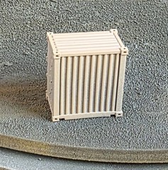 One 1/87 HO scale 8′ x 5′ cargo container, desert tan