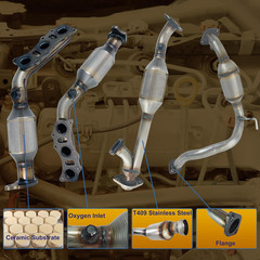 Front Rear Left Right Catalytic Converter Compatible with Toyota 4Runner 2003-20