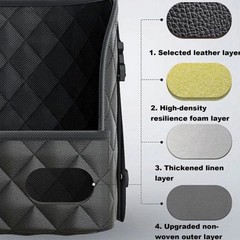Car front seat storage net pocket, car storage bag, black double pocket style