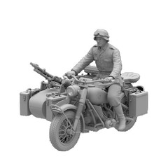 Freedom 16005SP 1/16 WWII German Military Motocycle R75 & Sidecar & Rider Figure