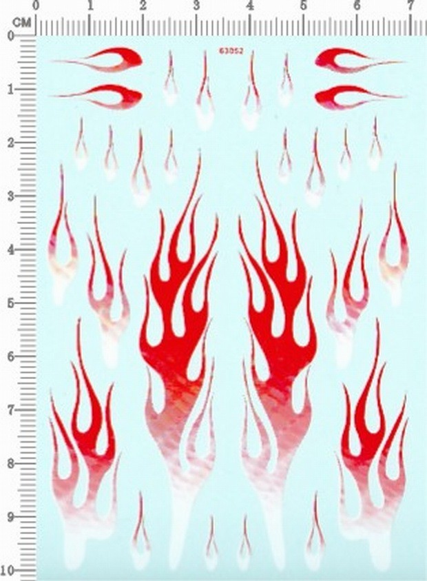 Automotive Car Motor Vehicle Model Gradient Red White Flame Water Decal 7*10cm