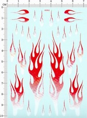 Automotive Car Motor Vehicle Model Gradient Red White Flame Water Decal 7*10cm