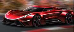1:12QUASAR Race Car24Custom Built HyperCar SuperCar18Concept Model Carousel GOLD