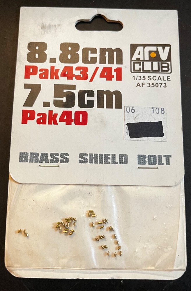8.8cm PaK43/41, 7.5cm PaK40 Brass Shield Bolt AFV Club 1/35 AF-35073 For German