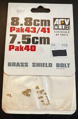 8.8cm PaK43/41, 7.5cm PaK40 Brass Shield Bolt AFV Club 1/35 AF-35073 For German