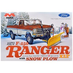 Skill 3 Model Kit 1972 Ford F 250 Ranger XLT Pickup Truck with Snow Plow 1/25