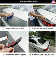Rear Trunk Lip Wing Spoiler Black Trim Fit for Mercedes Benz C-Class W205 C200