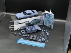 1/25 1968 AMC Javelin Premium Resin Model Kit w/ Engine, Decals & Clear Parts