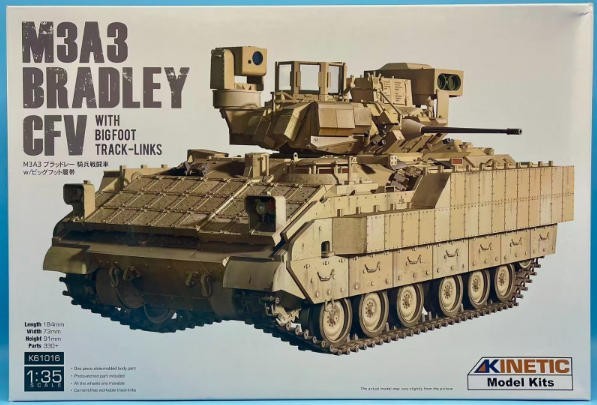 Kinetic Model 1/35 K61016 M3A3 Bradley CFV with Bigfoot Track-links Brand New