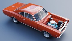 ABS-LIKE RESIN 3D PRINTED 1/25 1968 DODGE CORONET 2-DOOR R/T FULL KIT