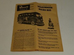 1958 Revell Volkswagen Micro Bus Model H-1228 Original Assembly Instructions