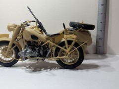 ✨VINTAGE✨ BMW R75 Army Motorcycle with Sidecar 1:16 Scale Model RARE