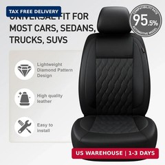 CAROMOP Faux Leather Car Seat Covers Full Set,Luxury and Comfortable Covers for