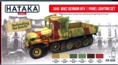 Hataka Hobby Paints 1945 WWII GERMAN AFV & PANEL LIGHTING Acrylic Paint Set