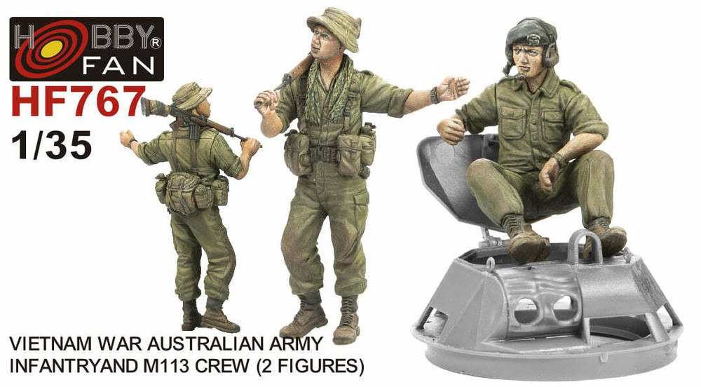 Hobby Fan 1/35 HF-767 Australian Army Infantry and M113 Crew Vietnam War – 2 Fig