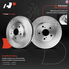 A-Premium 11.65 inch (296mm) Front Vented Disc Brake Rotors Compatible with