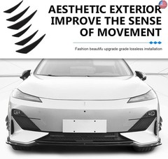 6PCS Car Spoiler Canard Kit, Anti-Collision Auto Front Bumper Lip Splitter, PVC