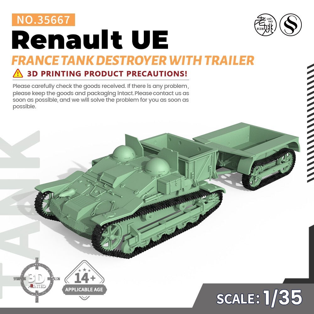 MRY-SFW SS35667 1/35 Military France Renault UE Tank Desstroyer With TrailerV1.9