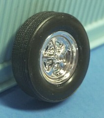 Set of 4 New Revell Chevy Rally Chrome 5 spoke Magnum Style Rims 1/25 Scale