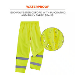 Glowear 8916 Men’S 5XL Lime Lightweight Hi-Vis Class E Rain Pants