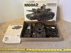 Tamiya US Army Medium Tank, 1/35 M60A2 battery operated model kit. Started.