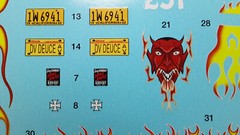 32 1932 Ford 1/25 waterslide decal sheet Custom devil flames pinstripe Hot Rod