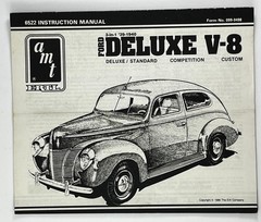 1939 1940 Ford Deluxe V-8 3 in 1 AMT 6522 model Assembly Model Instructions