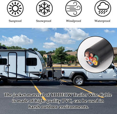 7 Way Trailer Wire – 14/7 Heavy Duty 20FT 100% Pure Copper 7 Wire Trailer Cable