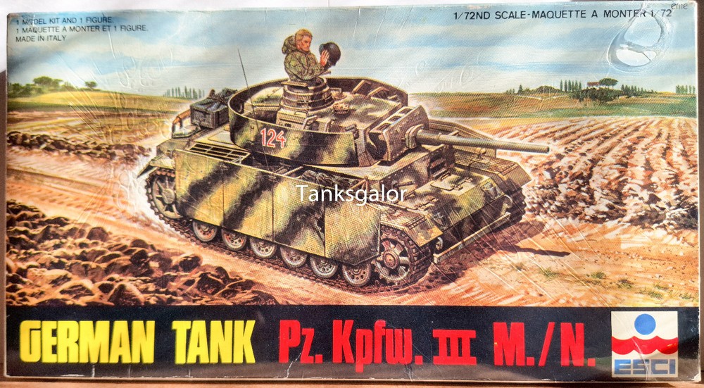 Esci 1/72 Kit # 8021 German Tank Pz. Kpfw. III Ausf. M/N – NOS Sealed Bag – LOOK
