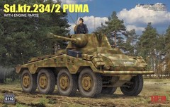RYEFIELD MODEL RFM RM-5110 1/35 German Sd.kfz.234/2 With Engine Parts Model
