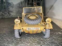 BUILT 1/35 TAMIYA German TYPE 82 KUBELWAGEN W/MG34 2 SS Figs Weathered NICE!!