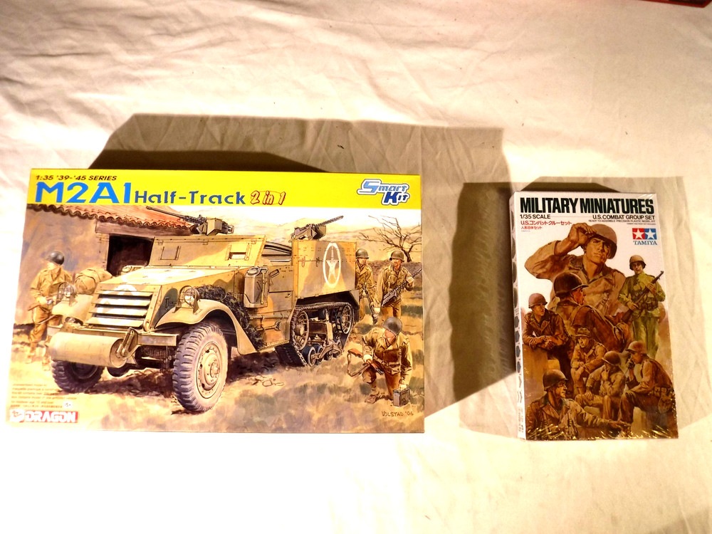 1/35 Dragon US Army M2A1 or M2 Half-Track 2 in 1 kit # 6329 w/ 8 GI’s Rifle Team