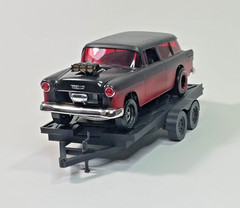 Heavy Duty Car Hauler Trailer Kit Resin Wheels Tires 1 25 Scale Flatbed FDM
