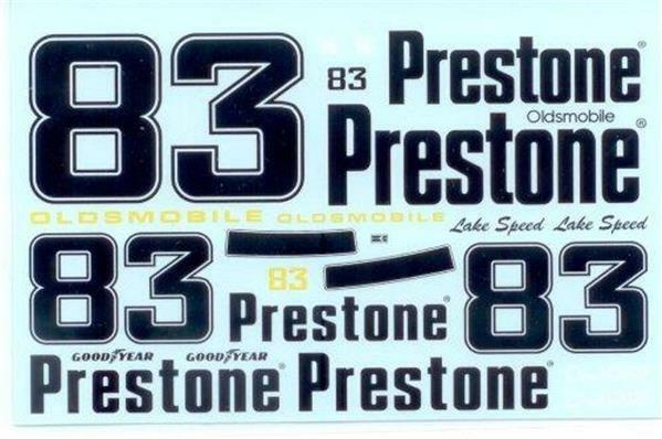 Powerslide #83 Prestone Oldsmobile Lake Speed 1/24 Nascar decal