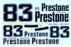 Powerslide #83 Prestone Oldsmobile Lake Speed 1/24 Nascar decal