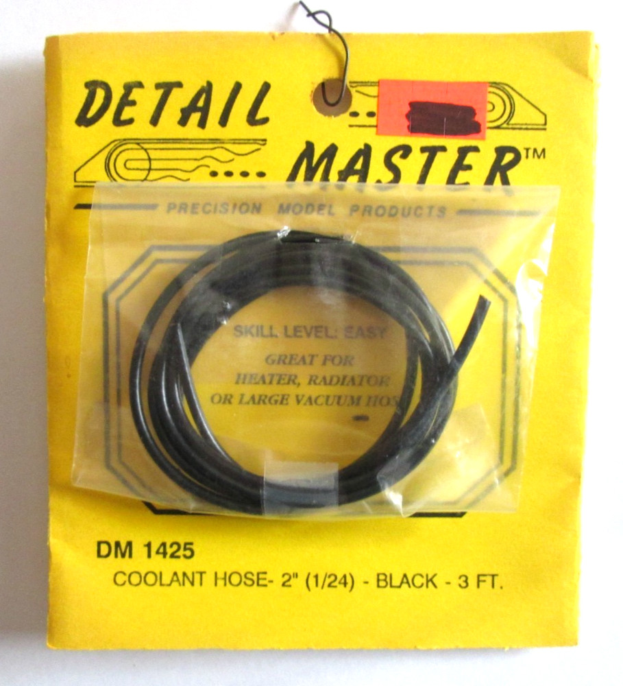 Detail Master model car part #DM 1425 – 2″ Coolant Hose (1/24) Black-3 feet