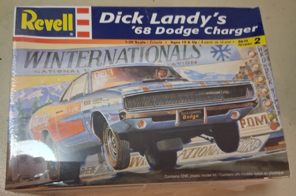 Revell Dick Landy’s ‘68 Dodge Charger 1:25 Scale Model Kit 85-2573, NEW Sealed