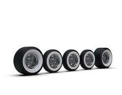1:25 Set Of 2 Rears And 4 Front Kelsey Hayes On Whitewall Pie Crust Tires